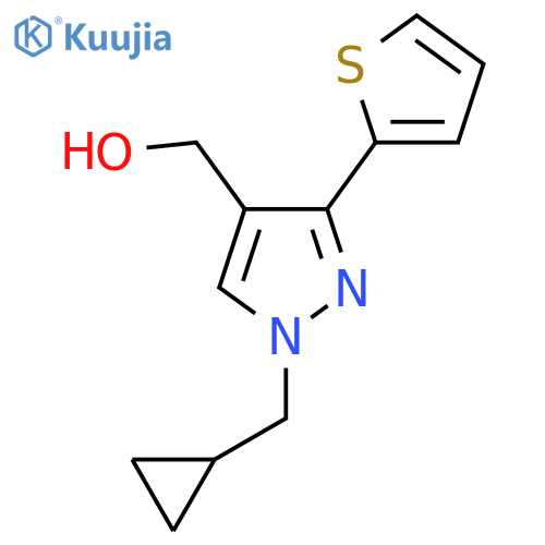 (1-(cyclopropylmethyl)-3-(thiophen-2-yl)-1H-pyrazol-4-yl)methanol structure