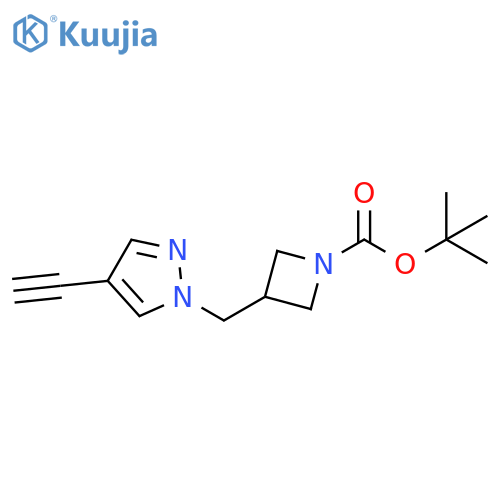 tert-butyl 3-[(4-ethynyl-1H-pyrazol-1-yl)methyl]azetidine-1-carboxylate structure
