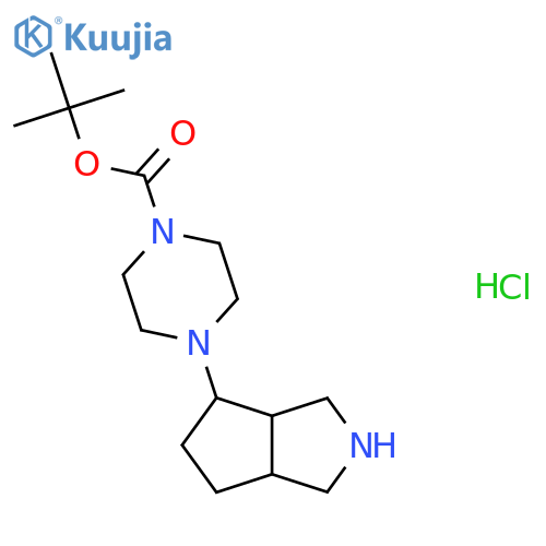 Tert-butyl 4-{octahydrocyclopenta[c]pyrrol-4-yl}piperazine-1-carboxylate hydrochloride structure