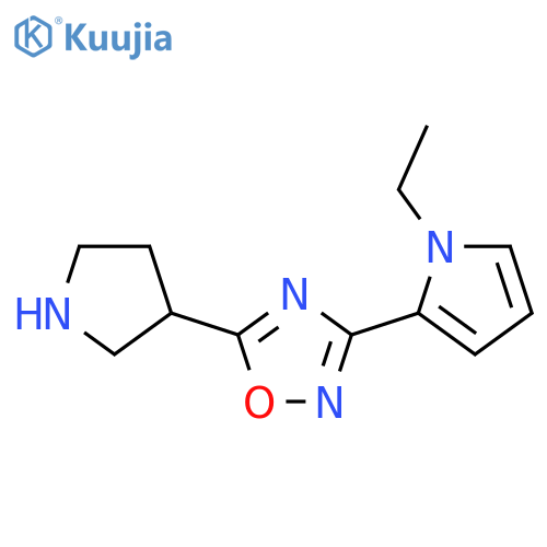 3-(1-ethyl-1H-pyrrol-2-yl)-5-(pyrrolidin-3-yl)-1,2,4-oxadiazole structure