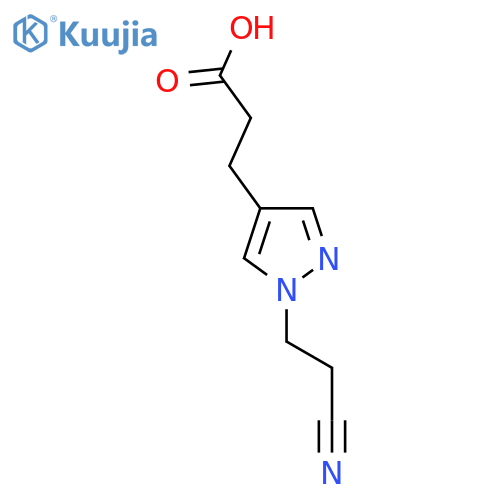 3-[1-(2-cyanoethyl)-1H-pyrazol-4-yl]propanoic acid structure