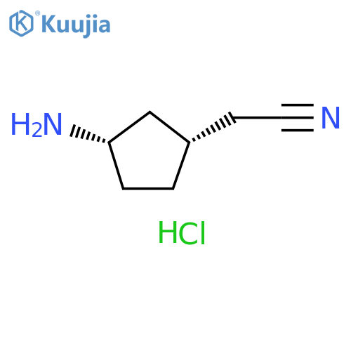 2-(cis-3-aminocyclopentyl)acetonitrile hydrochloride structure