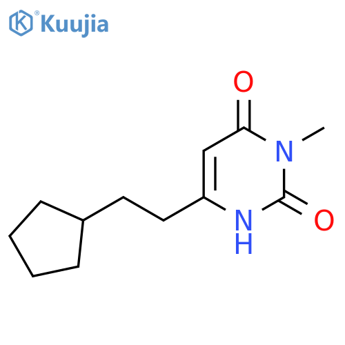 6-(2-Cyclopentylethyl)-3-methyl-1,2,3,4-tetrahydropyrimidine-2,4-dione structure