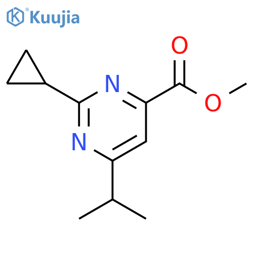 methyl 2-cyclopropyl-6-(propan-2-yl)pyrimidine-4-carboxylate structure