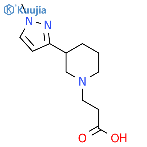 3-(3-(1-methyl-1H-pyrazol-3-yl)piperidin-1-yl)propanoic acid structure