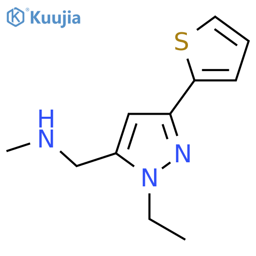 1-(1-ethyl-3-(thiophen-2-yl)-1H-pyrazol-5-yl)-N-methylmethanamine structure