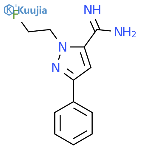 1-(2-fluoroethyl)-3-phenyl-1H-pyrazole-5-carboximidamide structure