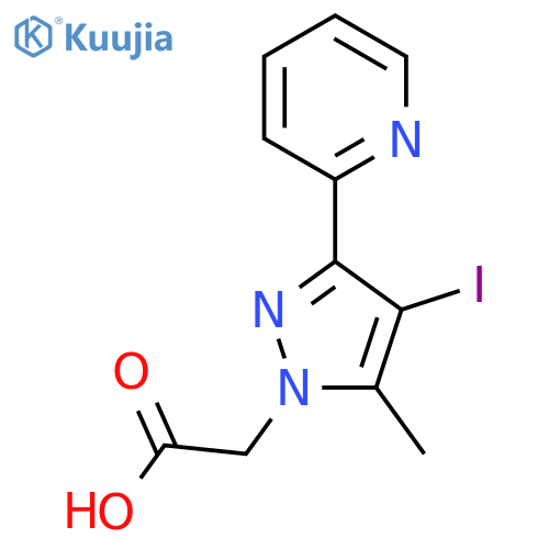2-(4-iodo-5-methyl-3-(pyridin-2-yl)-1H-pyrazol-1-yl)acetic acid structure