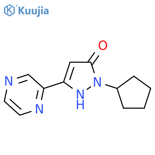 1-cyclopentyl-3-(pyrazin-2-yl)-1H-pyrazol-5-ol structure