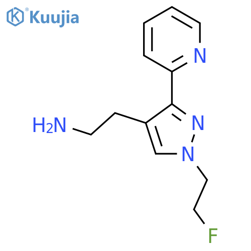 2-(1-(2-fluoroethyl)-3-(pyridin-2-yl)-1H-pyrazol-4-yl)ethan-1-amine structure