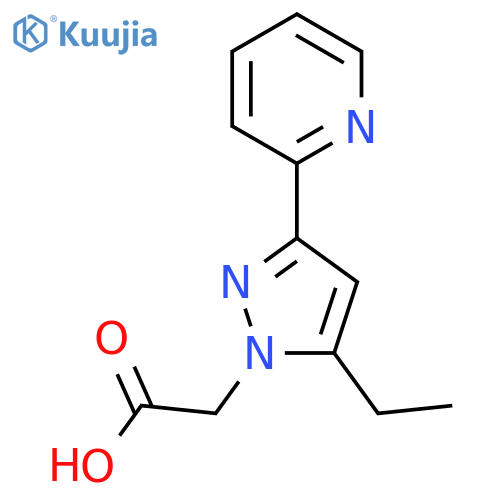 2-(5-ethyl-3-(pyridin-2-yl)-1H-pyrazol-1-yl)acetic acid structure