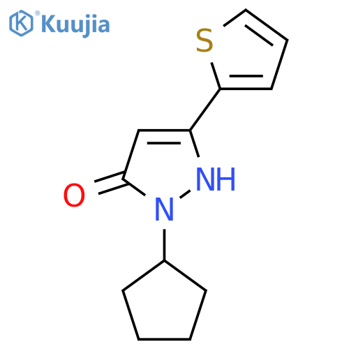 1-cyclopentyl-3-(thiophen-2-yl)-1H-pyrazol-5-ol structure