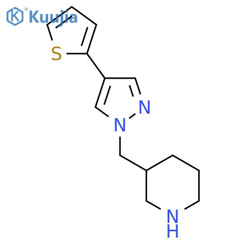 3-((4-(Thiophen-2-yl)-1H-pyrazol-1-yl)methyl)piperidine structure