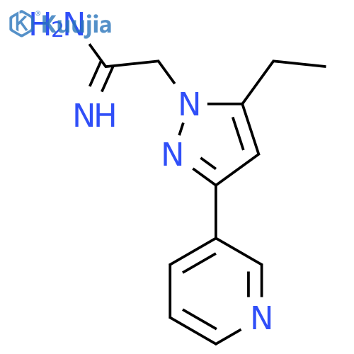 2-(5-ethyl-3-(pyridin-3-yl)-1H-pyrazol-1-yl)acetimidamide structure