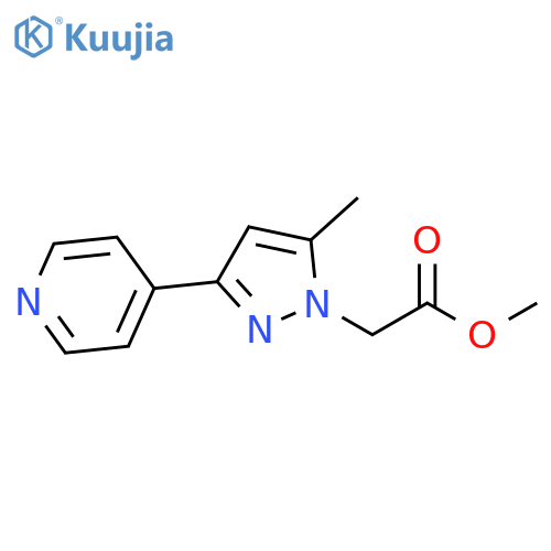 methyl 2-(5-methyl-3-(pyridin-4-yl)-1H-pyrazol-1-yl)acetate structure