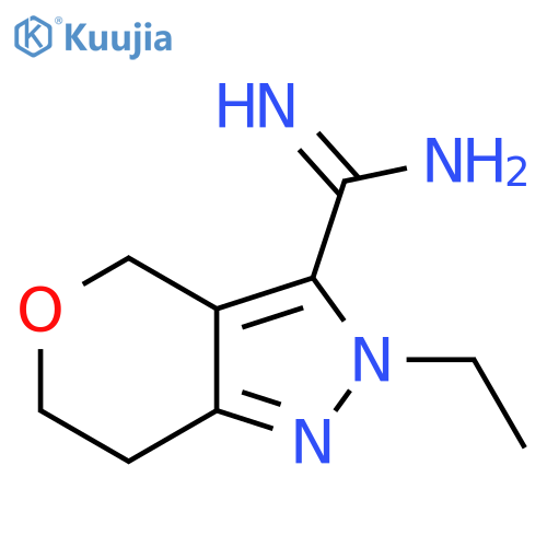 2-Ethyl-2,4,6,7-tetrahydropyrano[4,3-c]pyrazole-3-carboximidamide structure
