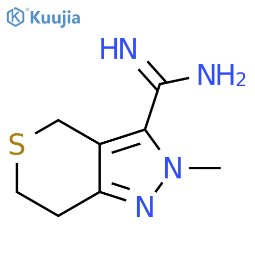 2-Methyl-2,4,6,7-tetrahydrothiopyrano[4,3-c]pyrazole-3-carboximidamide structure