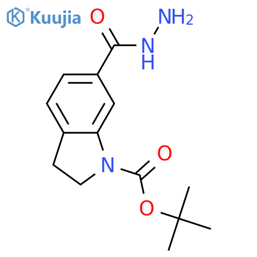 tert-butyl 6-(hydrazinecarbonyl)-2,3-dihydro-1H-indole-1-carboxylate structure