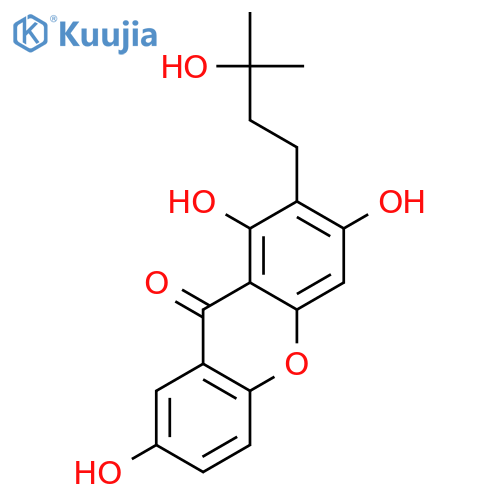 9H-Xanthen-9-one, 1,3,7-trihydroxy-2-(3-hydroxy-3-methylbutyl)- structure