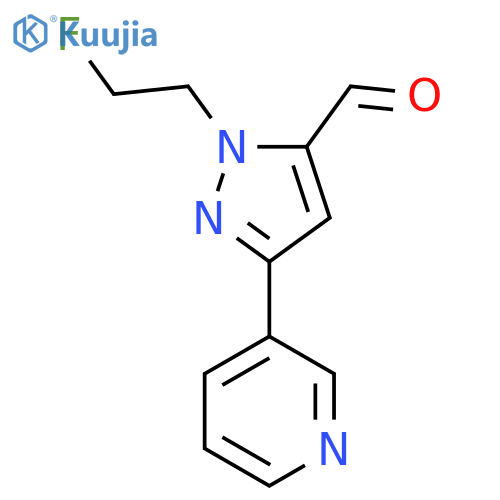 1-(2-fluoroethyl)-3-(pyridin-3-yl)-1H-pyrazole-5-carbaldehyde structure