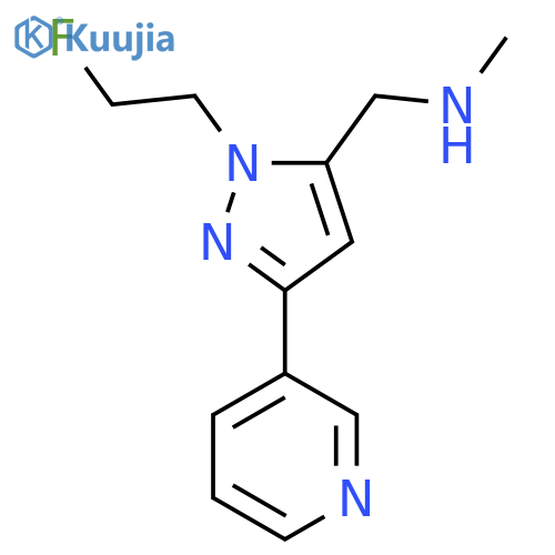 1-(1-(2-fluoroethyl)-3-(pyridin-3-yl)-1H-pyrazol-5-yl)-N-methylmethanamine structure