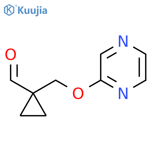 1-((Pyrazin-2-yloxy)methyl)cyclopropane-1-carbaldehyde structure