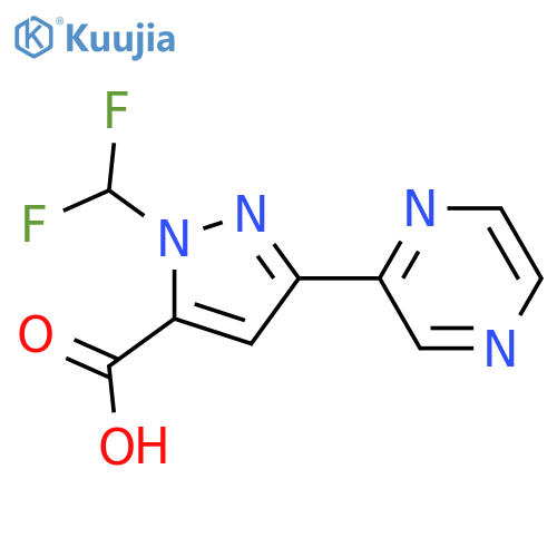 1-(difluoromethyl)-3-(pyrazin-2-yl)-1H-pyrazole-5-carboxylic acid structure