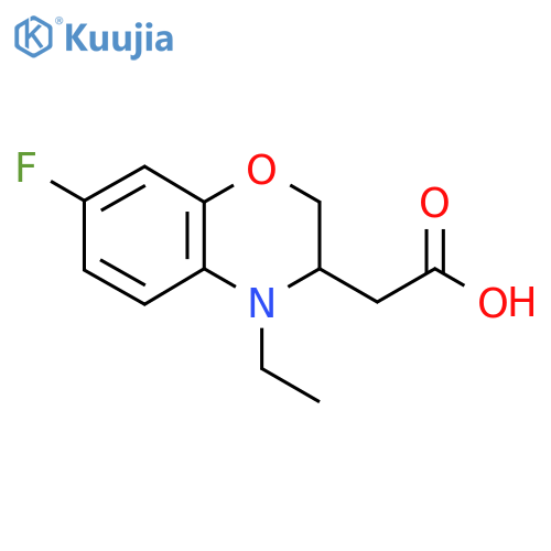 2-(4-ethyl-7-fluoro-3,4-dihydro-2H-benzo[b][1,4]oxazin-3-yl)acetic acid structure