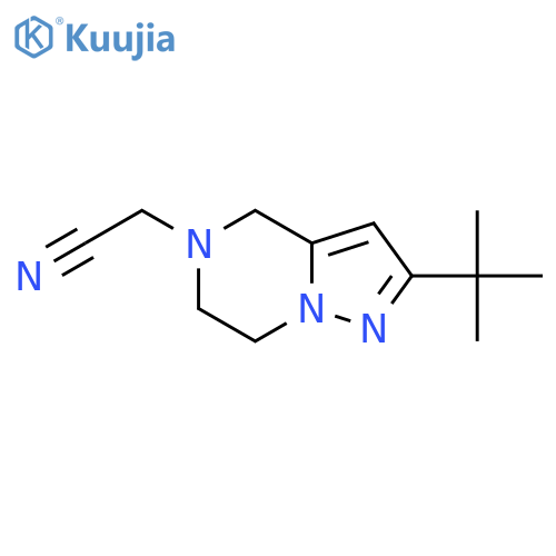 2-(2-(Tert-butyl)-6,7-dihydropyrazolo[1,5-a]pyrazin-5(4H)-yl)acetonitrile structure