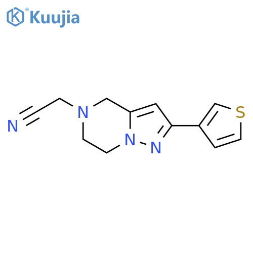 2-(2-(Thiophen-3-yl)-6,7-dihydropyrazolo[1,5-a]pyrazin-5(4H)-yl)acetonitrile structure