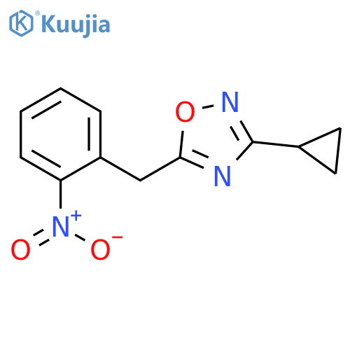 3-cyclopropyl-5-(2-nitrobenzyl)-1,2,4-oxadiazole structure