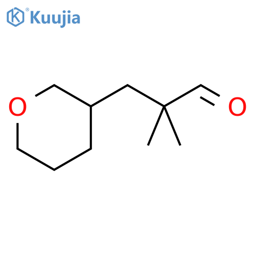 2,2-Dimethyl-3-(oxan-3-yl)propanal structure