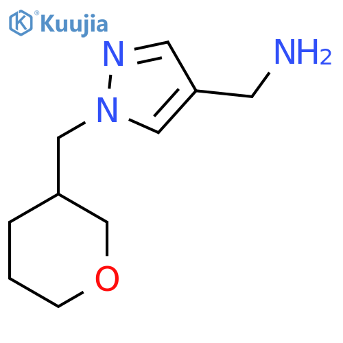(1-((Tetrahydro-2H-pyran-3-yl)methyl)-1H-pyrazol-4-yl)methanamine structure