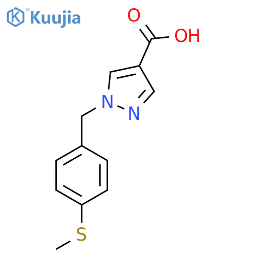 1-(4-(methylthio)benzyl)-1H-pyrazole-4-carboxylic acid structure