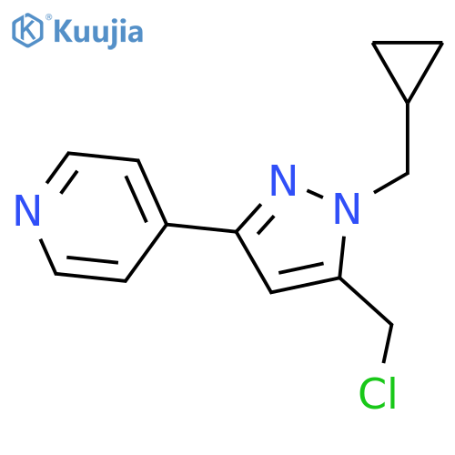4-(5-(Chloromethyl)-1-(cyclopropylmethyl)-1H-pyrazol-3-yl)pyridine structure