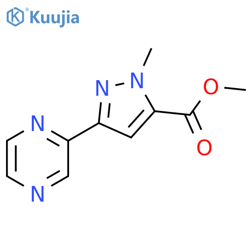 methyl 1-methyl-3-(pyrazin-2-yl)-1H-pyrazole-5-carboxylate structure