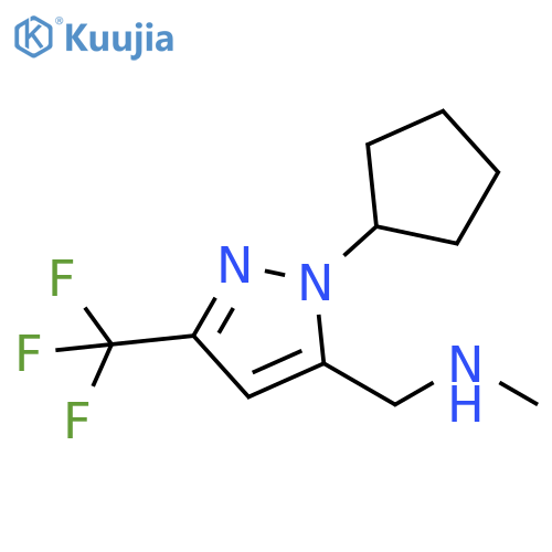 1-(1-cyclopentyl-3-(trifluoromethyl)-1H-pyrazol-5-yl)-N-methylmethanamine structure