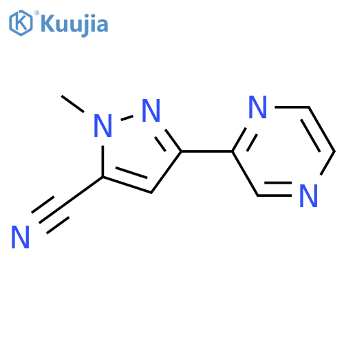 1-methyl-3-(pyrazin-2-yl)-1H-pyrazole-5-carbonitrile structure
