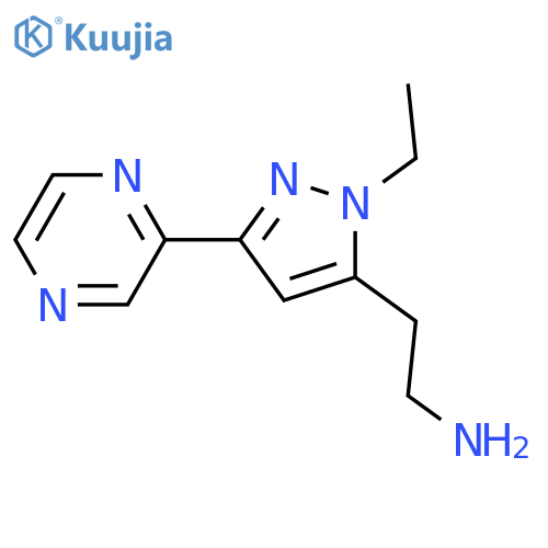 2-(1-ethyl-3-(pyrazin-2-yl)-1H-pyrazol-5-yl)ethan-1-amine structure