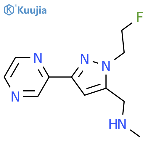 1-(1-(2-fluoroethyl)-3-(pyrazin-2-yl)-1H-pyrazol-5-yl)-N-methylmethanamine structure
