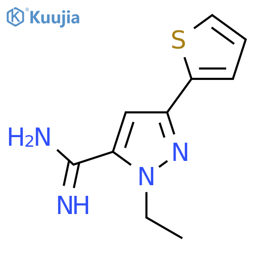 1-ethyl-3-(thiophen-2-yl)-1H-pyrazole-5-carboximidamide structure
