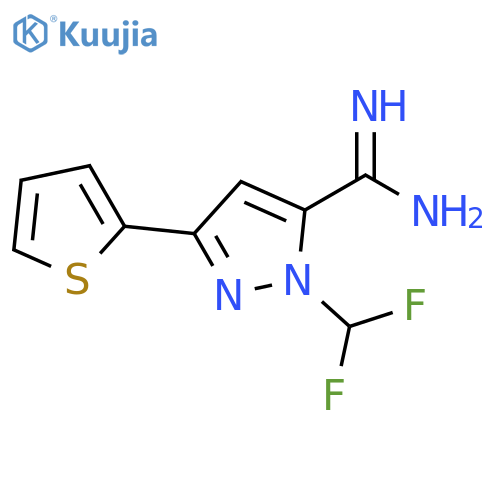 1-(Difluoromethyl)-3-(thiophen-2-yl)-1h-pyrazole-5-carboximidamide structure