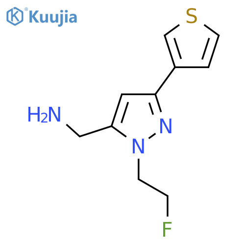 (1-(2-fluoroethyl)-3-(thiophen-3-yl)-1H-pyrazol-5-yl)methanamine structure
