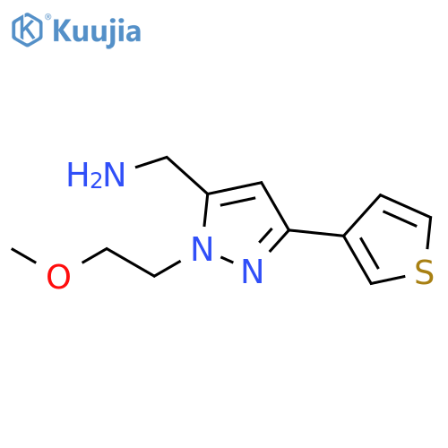 (1-(2-methoxyethyl)-3-(thiophen-3-yl)-1H-pyrazol-5-yl)methanamine structure