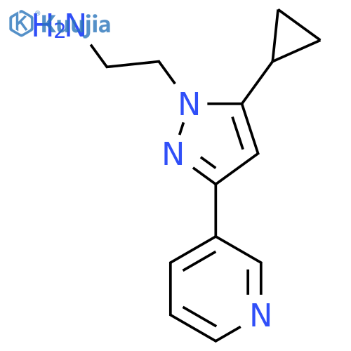 2-(5-cyclopropyl-3-(pyridin-3-yl)-1H-pyrazol-1-yl)ethan-1-amine structure