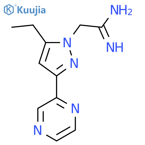 2-(5-ethyl-3-(pyrazin-2-yl)-1H-pyrazol-1-yl)acetimidamide structure