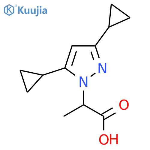 2-(3,5-dicyclopropyl-1H-pyrazol-1-yl)propanoic acid structure