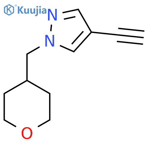 4-Ethynyl-1-[(oxan-4-yl)methyl]-1H-pyrazole structure