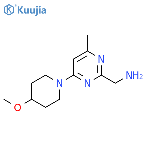 (4-(4-methoxypiperidin-1-yl)-6-methylpyrimidin-2-yl)methanamine structure
