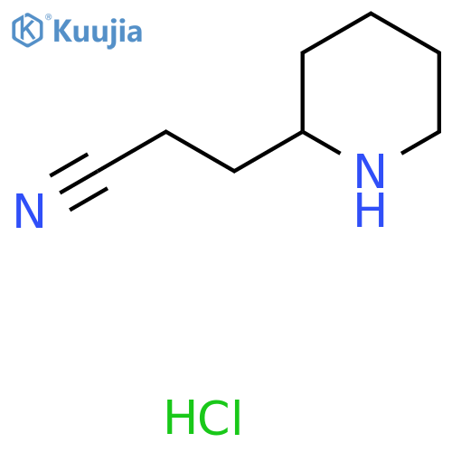 3-(Piperidin-2-yl)propanenitrile hydrochloride structure